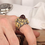 HANDMADE STERLING ZIRCON WITH UNIQUE MOSQUE DESIGN TURKISH RING FOR MEN