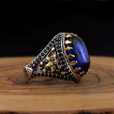 HANDMADE STERLING AGATE TURKISH RING FOR MEN