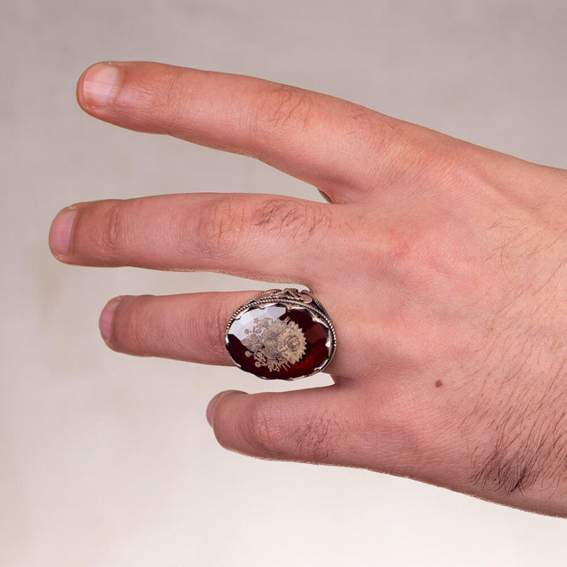 HANDMADE STERLING OTTOMAN TURKISH RING FOR MEN