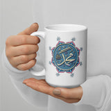 Muhammadan White Mug blue pink design